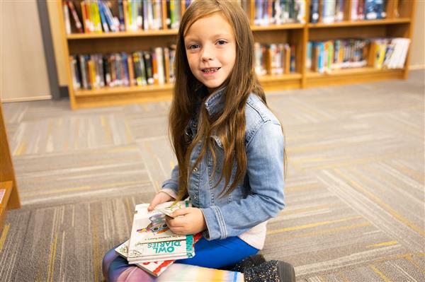 Students in the Library.